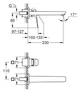 Смеситель для раковины Grohe Cubeo на 2 отверстия L-размера (1017890000) - изображение 2