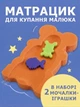 Мягкий поролоновый матрасик вкладыш в детскую ванночку для купания новорожденных коврик вставка губка для малышей подкладка горка для ванны анатомическая форма для младенцев грудничков с рождения 0+ оранжевый - изображение 1