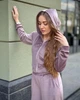Женский костюм из велюра кофта на змейке с капюшоном и штаны-палаццо Лавандовый Maybel 3XL 220/1 (2616_6) - изображение 3