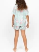 Піжама для дівчинки (сорочка+шорти) Cyberjammies Francesca 7241 на гудзиках англійська якість 10-11 лет/146 см М'ятний з принтом фламінго (5051877653979) - изображение 3