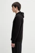 C.P. Company Hooded Open Sweatshirt Diagonal Raised Fleece - мужская кофта на молнии, черная, 3XL - изображение 3