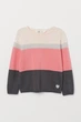 Кофта H&M 6-8Т (122-128 см) для девочки Розово-серый в полоску - изображение 1