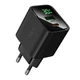 Сітчастий зарядний пристрій Hoco CS84A Excellent PD30W+QC3.0 Charger with digital display(EU) Black - зображення 1