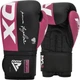 Боксерские перчатки RDX F4 Boxing Sparring Gloves Hook & Loop (BGR-F4P) Black/Pink 12 унций - изображение 1
