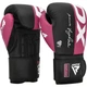 Боксерские перчатки RDX F4 Boxing Sparring Gloves Hook & Loop (BGR-F4P) Black/Pink 12 унций - изображение 2