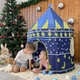 Дитячий ігровий шатер 135×105 см, дитячий будиночок-замок для хлопчика, ігровий шатер для дому та вулиці з вікнами та дверцятами - зображення 8
