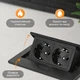 Выдвижная розетка скрытого монтажа для столешницы и мебели двойная 220V на 2 гнезда черная с кабелем и вилкой - изображение 3