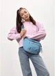 Жіноча поясна сумка бананка з натуральної замші SAMBAG Блакитний (547703821) - зображення 8