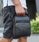 Чоловіча чорна сумка-барсетка Tiding Bag 18x22x8см, месенджер з натуральної шкіри, чорний (M2237A) - зображення 3