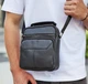 Чоловіча чорна сумка-барсетка Tiding Bag 18x22x8см, месенджер з натуральної шкіри, чорний (M2237A) - зображення 4
