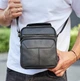 Чоловіча чорна сумка-барсетка Tiding Bag 18x22x8см, месенджер з натуральної шкіри, чорний (M2237A) - зображення 8
