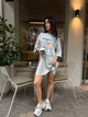Сукня-футболка бавовняна з малюнком сiрого кольору 37569 One Size - зображення 1