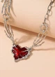 Кольє жіноче з червоним серцем Fashion Jewelry Сріблясте 19181 - зображення 1