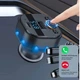 Автомобильный адаптер с FM-модулятором WUW C219 Bluetooth 15W LED-дисплей 2xUSB Black - изображение 4