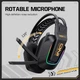 Наушники Onikuma Tri Mode gaming headphones GT828, BT5.4, 2.4G, Type-C, 900mAh, 15/55h, RGB, black - изображение 4