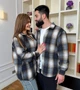 Рубашка унисекс из байки в клетку прямого кроя с длинным рукавом весенняя G&M k-128309 54-58 Размер цвет синий - изображение 4