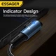 Кабель Essager USB to Type-C кутовий, 100W, 7A, 2м, 480 Мбіт/с, передача даних / зарядка, індикатор, підвищеної міцності, синій - зображення 5