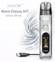 Многоразовая pod-система Smok Novo Classy KIT Silver White вейп Смок Ново алюминиевый сплав 1350мАч до 30Вт серебристая - изображение 1