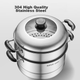 Пароварка для супу SUPOR з нержавіючої сталі 304, що зберігає аромат, багатоцільова пароварка 24 см, одношарова пароварка SZ24S1 - зображення 2