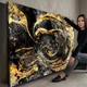 Картина на полотні сучасна абстракція в вітальню 30х40 см - «Чорне золото» - изображение 4
