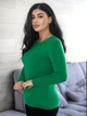 Лонгслив женский из микродайвинга облегающий с длинным рукавом базовый весенне-летний G&M k-129114 46-48 Размер цвет зеленый - изображение 2