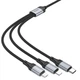 Дата кабель Hoco X102 Fresh 3in1 USB to Lightning + MicroUSB + Type-C (1m) Black - зображення 4