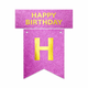 Прапорці Паперові HAPPY BIRTHDAY Рожевий Із Глітером - зображення 2