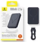 Павербанк з бездротовою зарядкою Qi 15W Baseus 10000mAh 22.5W EnerFill FM11 Ultra-Mini Magnetic 2в1 QC3.0+PD3.0 (E0026602) Grey - изображение 2