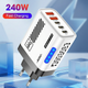 Мережевий зарядний пристрій GaN Fast Charger 240W Quick Charge 3.0 PD 5-Port White - изображение 1