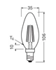 Світлодіодна лампочка Osram 4058075750005 LED E14 DIM 1x6.5W 4000K 806Lm IP20 - изображение 4