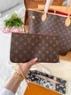 Сумка женская шопер + монетница Louis Vuitton Neverfull коричневая (025) - изображение 4