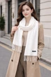 Жіноча шаль Cashmere з бахромою. 200*35см біла - зображення 1