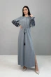 Жіноча довга сукня з орнаментом та розрізом Nenka XL Сірий (nenka3630-XL) - изображение 1
