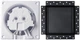 Комплект Вытяжной вентилятор Airroxy dRim 100 HS BB (01-064) с датчиком влажности и таймером на шариковых подшипниках + Модуль скрытого монтажа TEZ dRim 100/125 черный - изображение 1