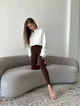 Леггинсы женские со штрипками biflex 20475 XL шоколадные - изображение 3