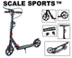 Двухколесный самокат Scale Sports SS-08 Black с ручным тормозом и LED фонариком — городской самокат с большими колесами - изображение 2