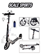 Двухколесный самокат Scale Sports SS-04 Белый с дисковым тормозом — городской самокат с амортизаторами и колесами 200 мм - изображение 2