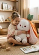 Мягкая игрушка обнимашка Кролик Морковка 70 см плюшевый зайчик бело-оранжевый (9169) - изображение 7