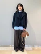 Пальто осеннее короткое женское Uniqlo 599644222 2XL Синее (1159858652) - изображение 8