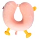 Подушка для шеи Duck U-образная детская ортопедическая с эффектом памяти memory foam мягкий плюш утенок удобная для путешествий поездок в самолете и поезде легкая компактная для дома Розовый - изображение 2