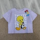 Футболка девочке Disney Looney Tunes оверсайз, укороченная, размер 122-128 - изображение 3