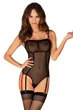 Прозоре боді з пажами для панчіх Obsessive 40/42(XS/S) Чорний (100915) - зображення 1