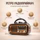 Портативний радіоприймач Golon з Bluetooth, FM AM SW, USB, microSD, акумуляторний, від мережі 220 В для дому та дачі - зображення 1