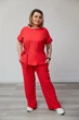 Костюм жіночий Estilo повсякдений-casual креп червоний 02-110 56р - зображення 1