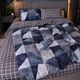 Пододеяльник Бязь Nordic Diamond 220*240 см Серый/Синий - изображение 5