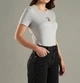 Жіноча футболка хлопкова Tommy Hilfiger, круглий виріз, з нашивкою, сіра, XL - зображення 3