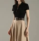 Жіноча футболка поло Tommy Hilfiger, slim fit, чорна, розмір 2XL - изображение 2