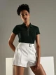 Жіноча футболка поло Tommy Hilfiger, slim fit, темно-зелена, розмір XL - зображення 2