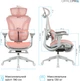Кресло компьютерное офисное эргономичное OfficePro Elite OC950GLP Gray/Light Pink - изображение 14