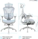 Кресло компьютерное офисное эргономичное OfficePro Elite OC950GLB Gray/Light Blue - изображение 14